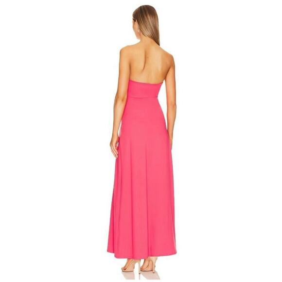 Susana Monaco Twist Front Strapless Maxi Dress Watermelon Size S‎ Side Split NWT - Picture 2 of 12
